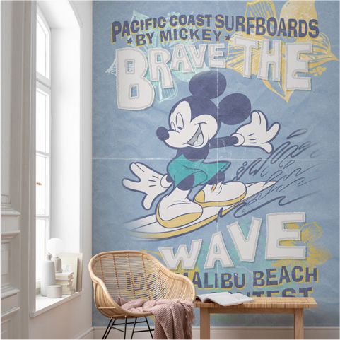 ドイツ製壁紙【IADX4-014】Mickey Brave the Wave